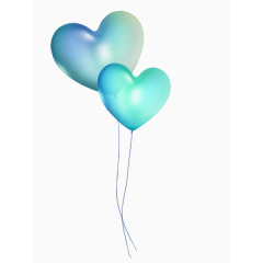 蓝色心形气球