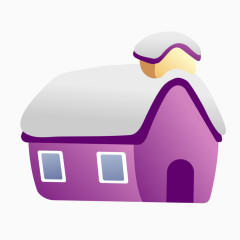 紫色瓦房的雪屋