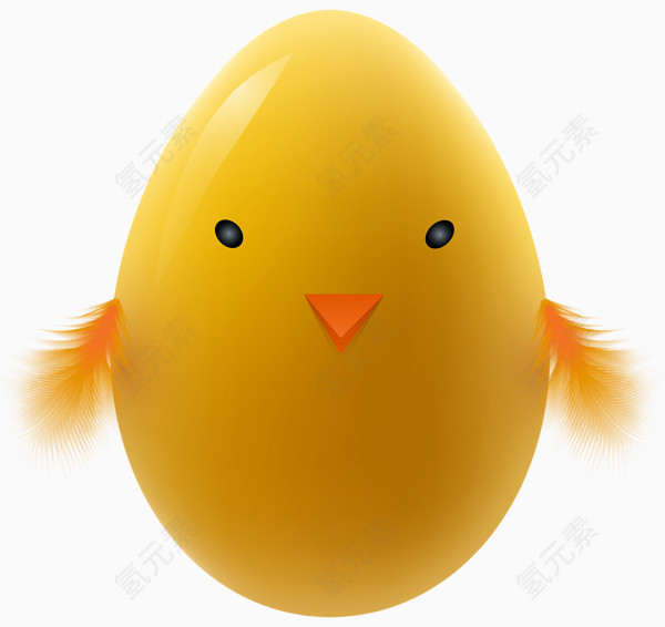 3D立体黄色鸡蛋