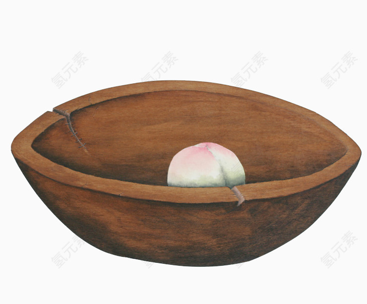 瓷碗里的桃子