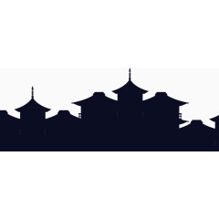 日本传统建筑剪影矢量图