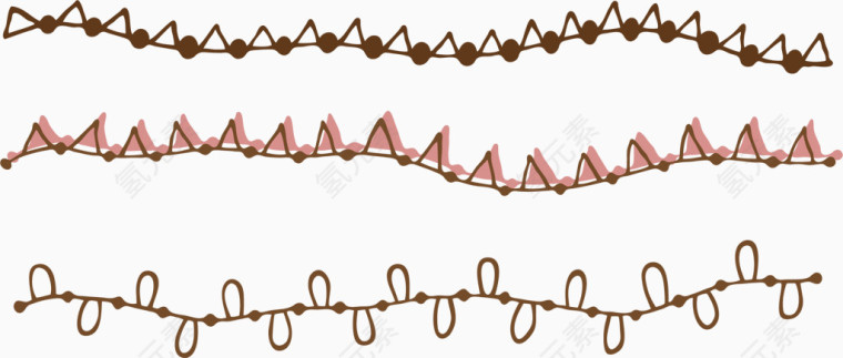 漂亮花纹线条矢量波浪边素材