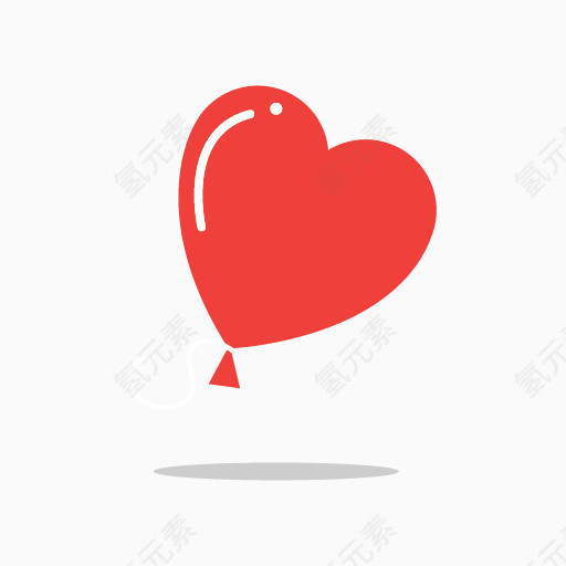 一颗气球红心卡通手绘