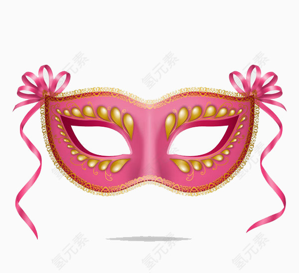 粉色丝带面具