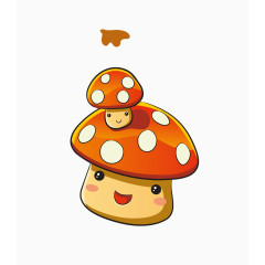 卡通黄色笑脸蘑菇