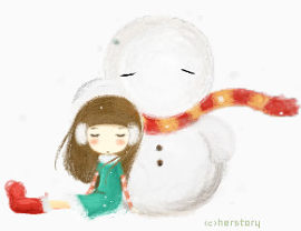 女孩和雪人