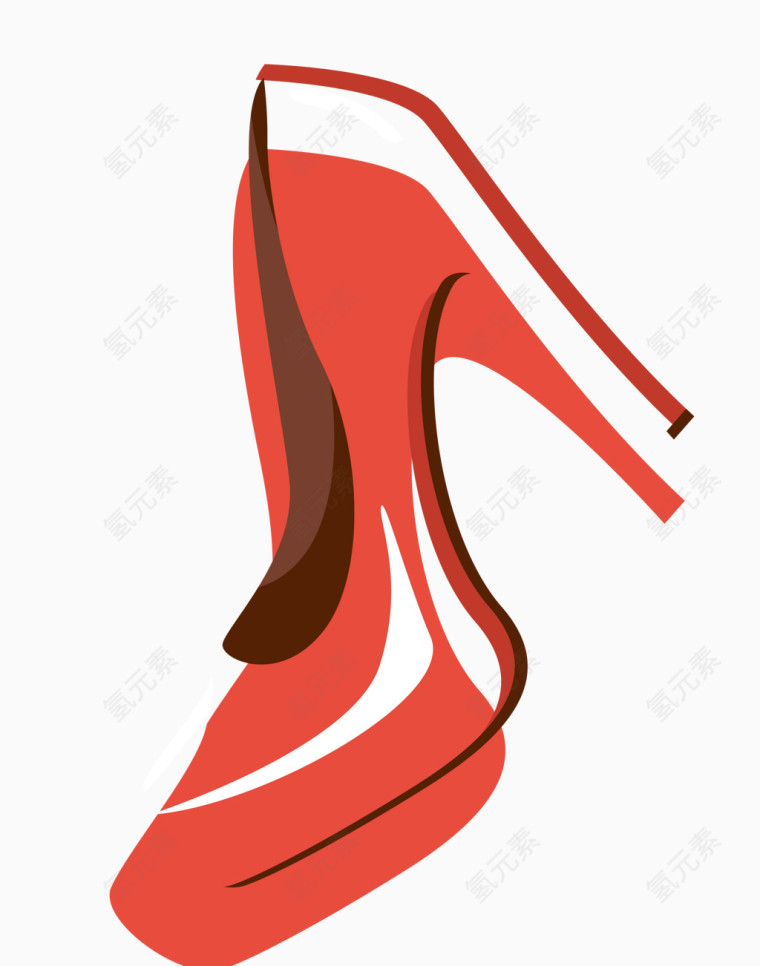 矢量红色白色超高跟女式高跟鞋