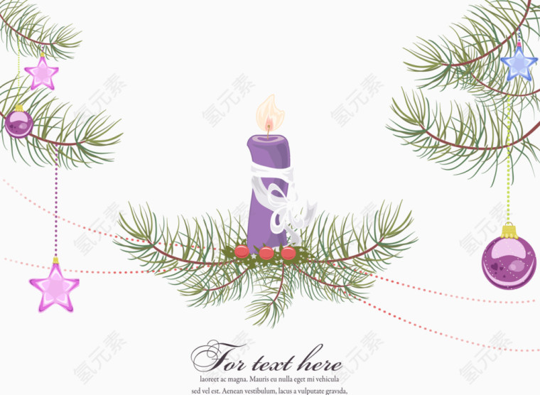 圣诞蜡烛与松枝