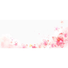 手绘水粉粉色花朵