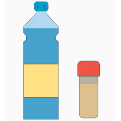 矢量卡通热带瓶装饮料