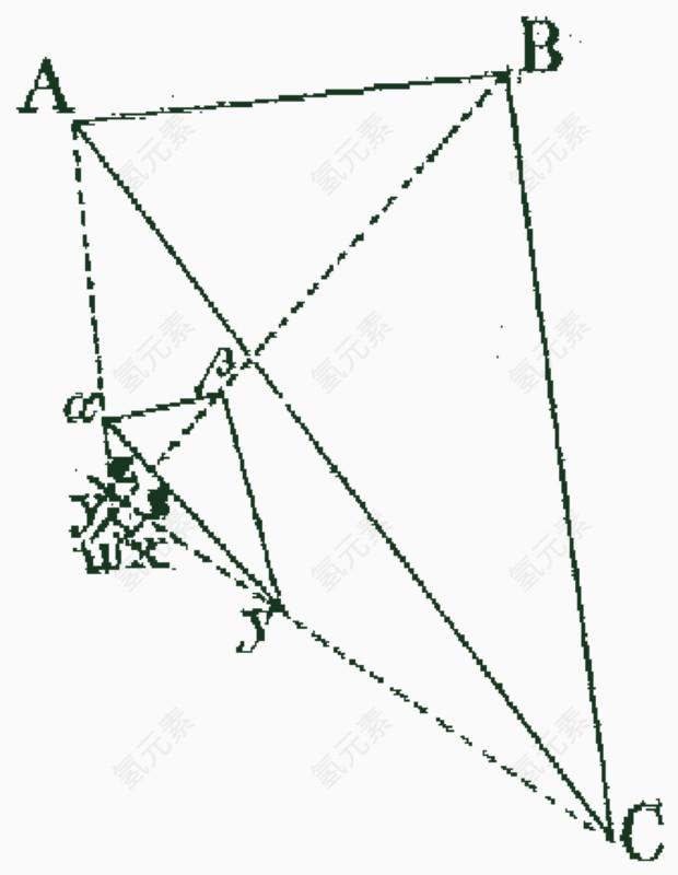 手绘数学几何线条