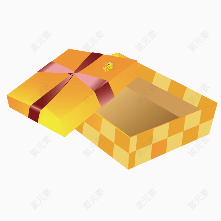 矢量黄色质感礼物盒子