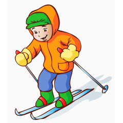 滑雪男孩