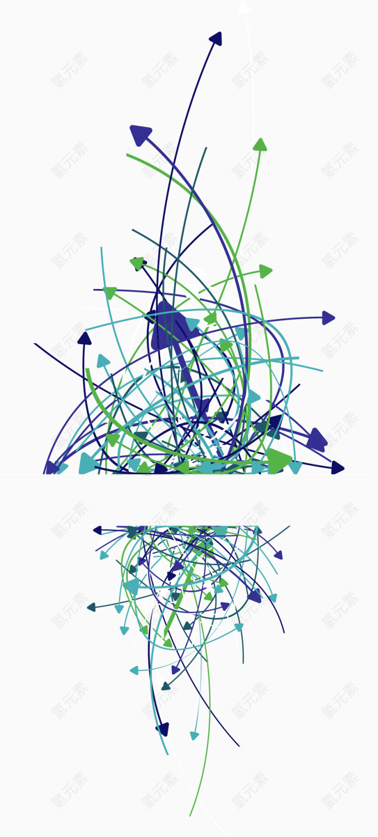 矢量手绘彩色箭头