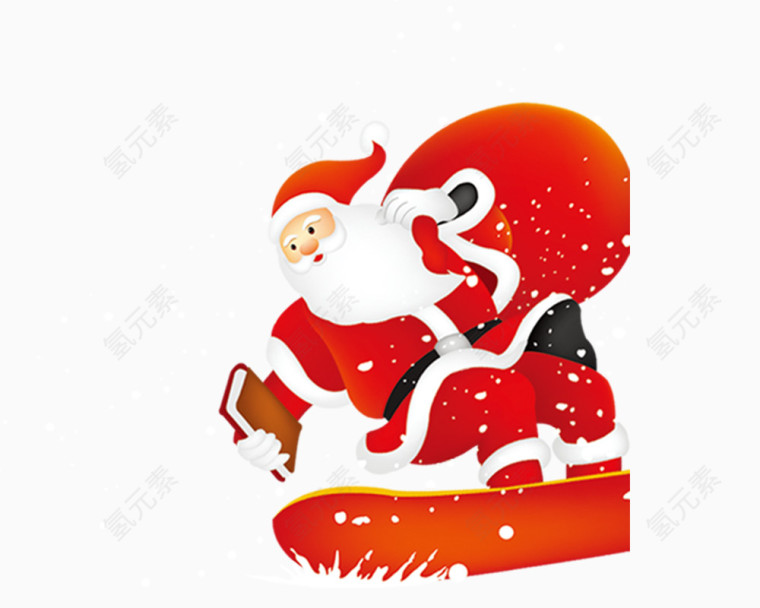 红色的滑板圣诞老人