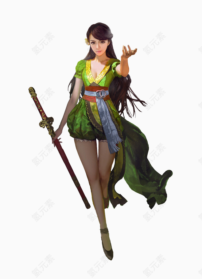 手绘插画魔法师美女