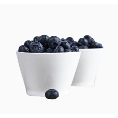 白色碗装蓝莓