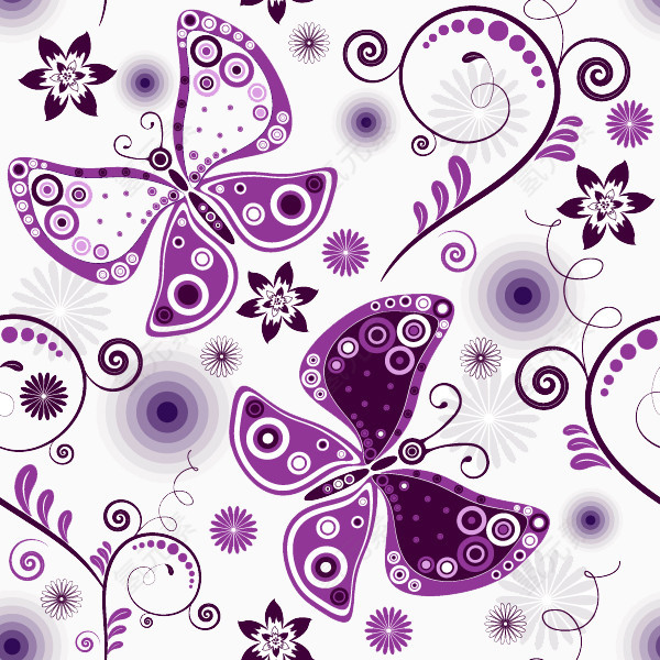 创意蝴蝶花纹背景素材图片