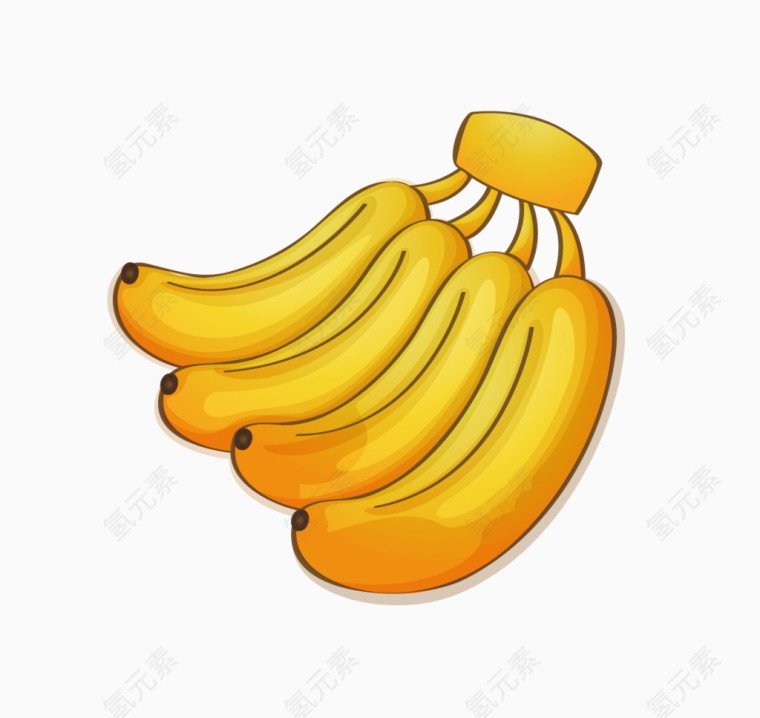 黄色的香蕉卡通矢量素材