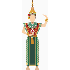 泰式舞者佛教古典装饰图案