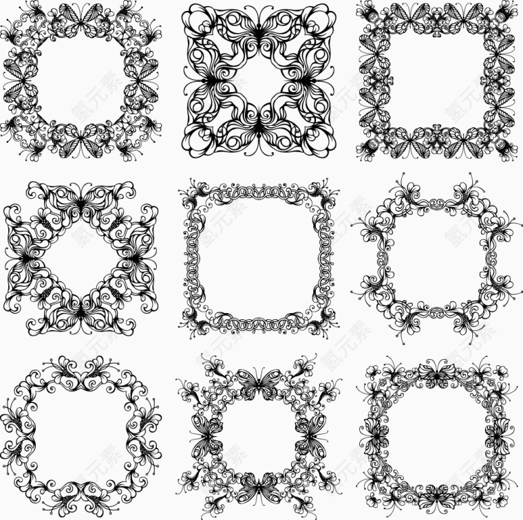 精美欧式边框花纹矢量素材