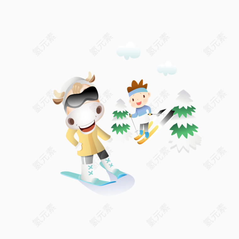 冬天滑冰玩耍