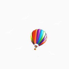 彩色飘飞热气球