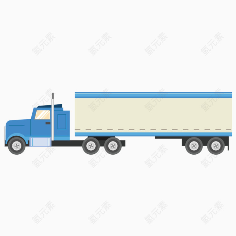 矢量蓝色运输专车卡车