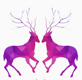 紫色驯鹿素材