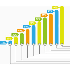 矢量PPT设计柱形图标签图标