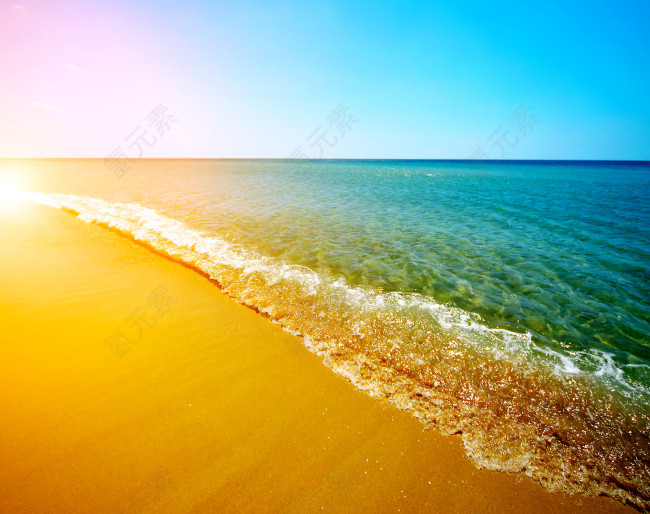 大海与海滩阳光