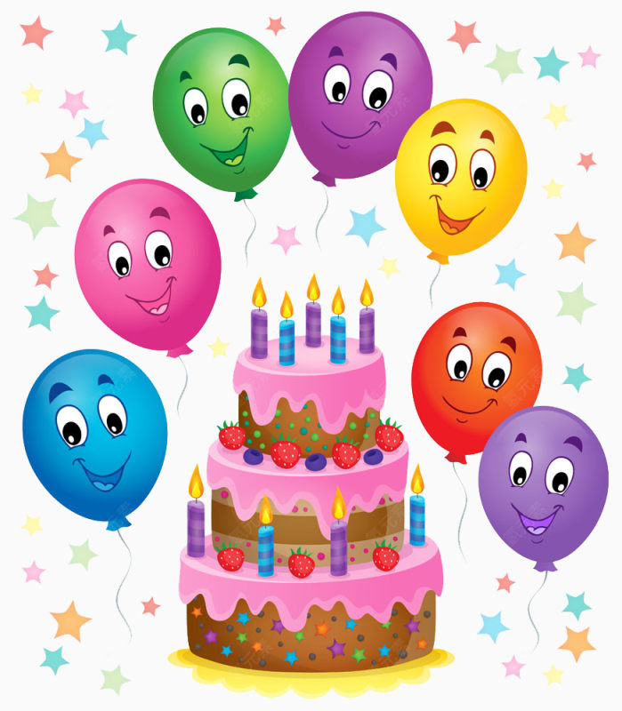 生日蛋糕与气球下载