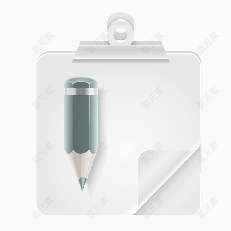 白色笔记板子蓝色铅笔