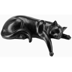 黑色漂亮猫咪雕塑