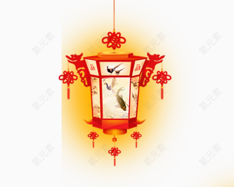 挂着中国结的灯笼