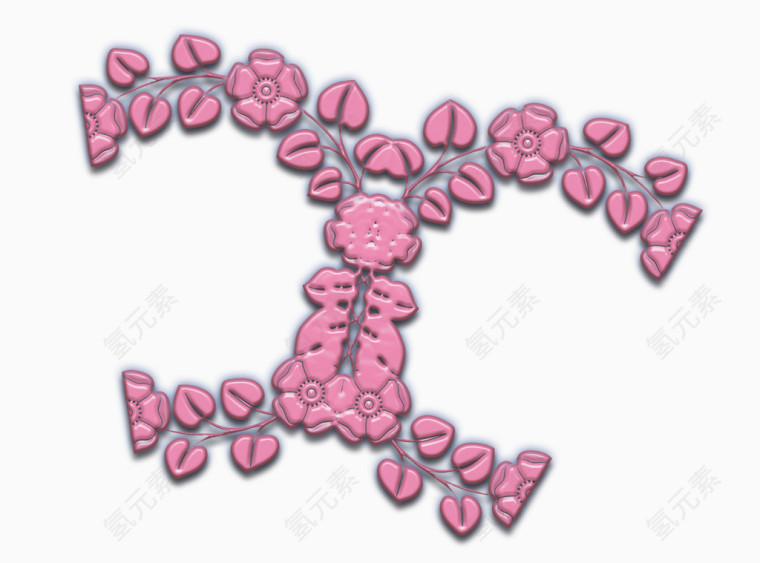 粉色浮雕花