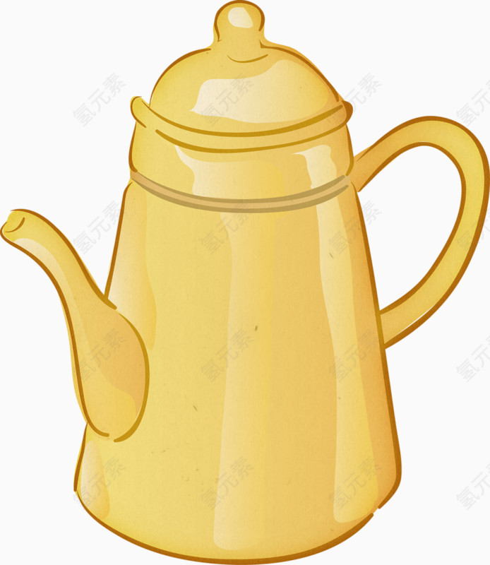 黄色水壶素材