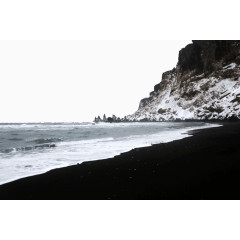 冰岛景区黑沙滩