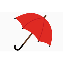 矢量红色雨伞