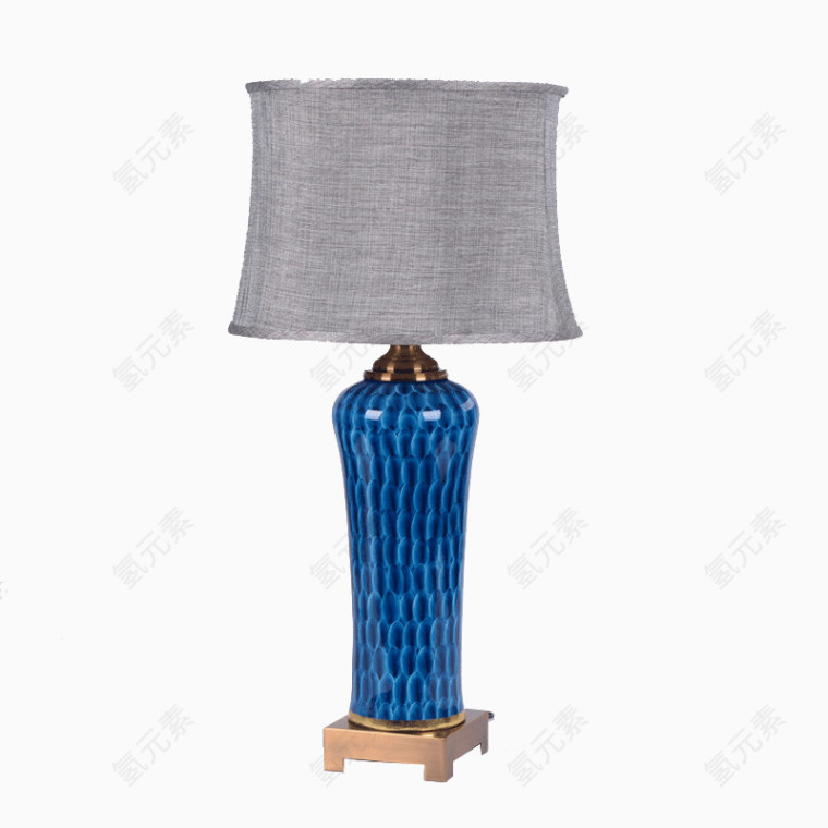 蓝色装饰台灯调光开关客厅陶瓷灯饰卧室床头灯具摆件