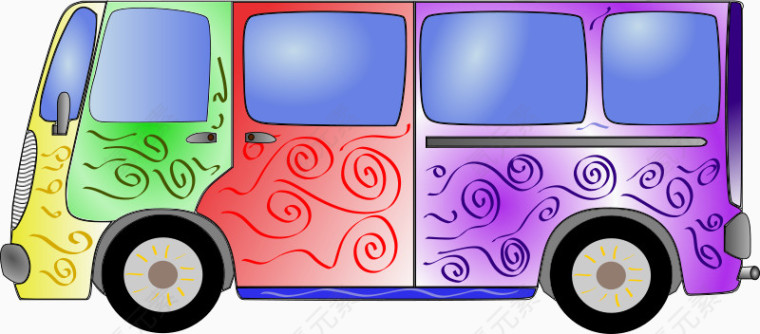 彩色的公交车