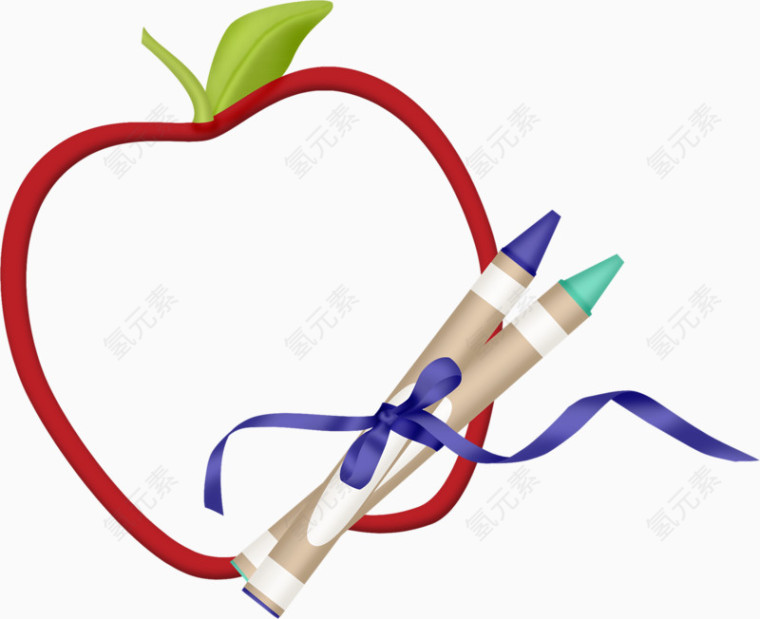 苹果和蜡笔