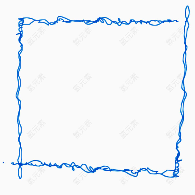 蓝色线条框架粉笔