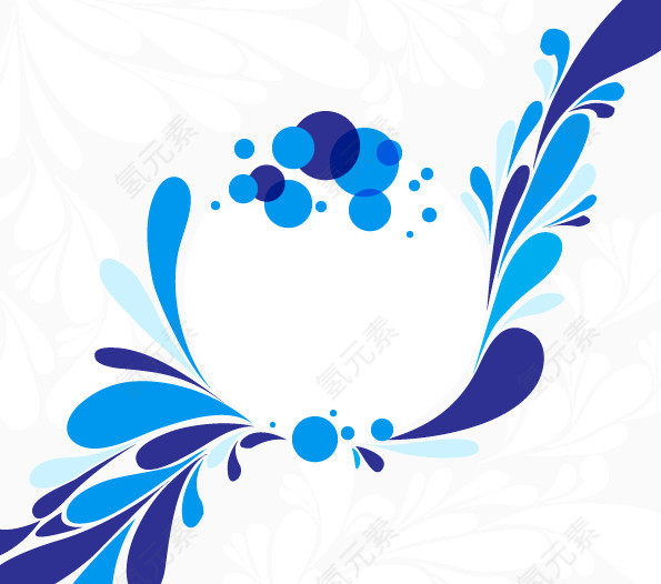 蓝色潮流圆环花纹背景装饰矢量素材