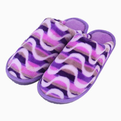 紫色水波纹毛绒拖鞋