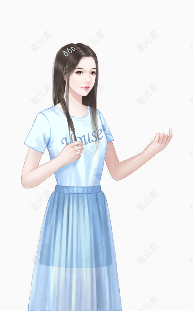 手绘插画都市女孩