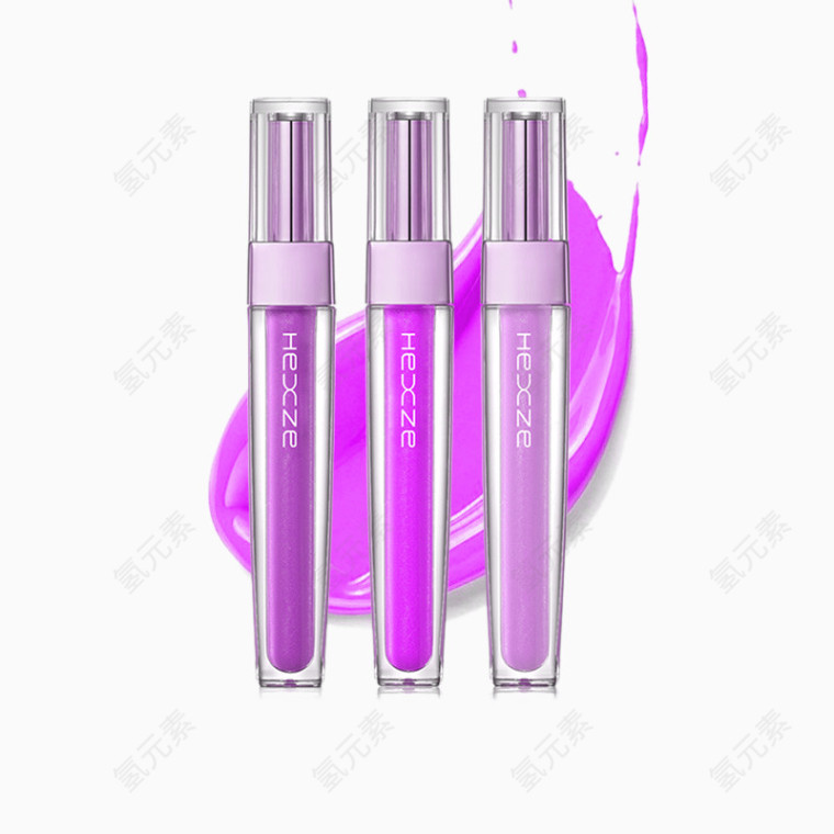 紫色3支唇膏