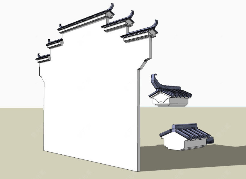 徽派建筑马头墙装饰素材下载