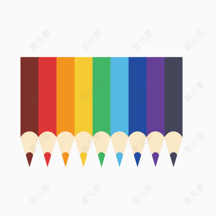 矢量彩虹铅笔