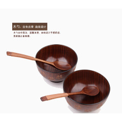 木圆滑筷子碗